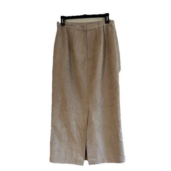 Vintage Embroidered ST. ANTHONY COLLECTION Faux Suede Long Pencil Skirt, Size 8 - Picture 3 of 8